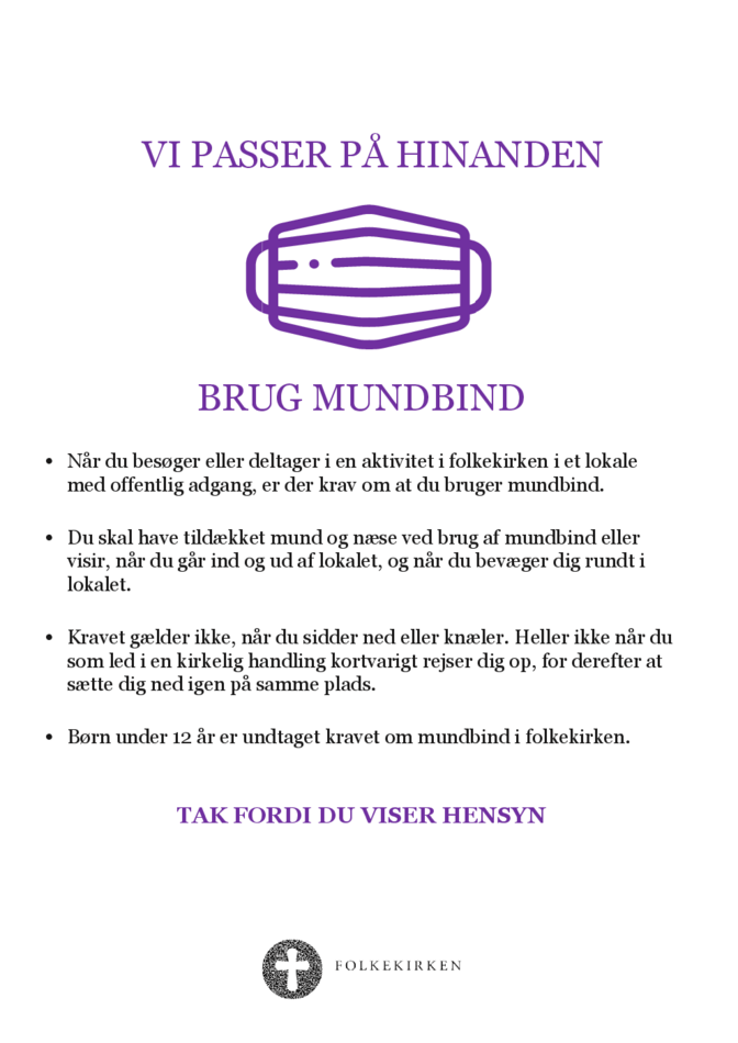 Oktober 2020 Brug af mundbind - lilla 