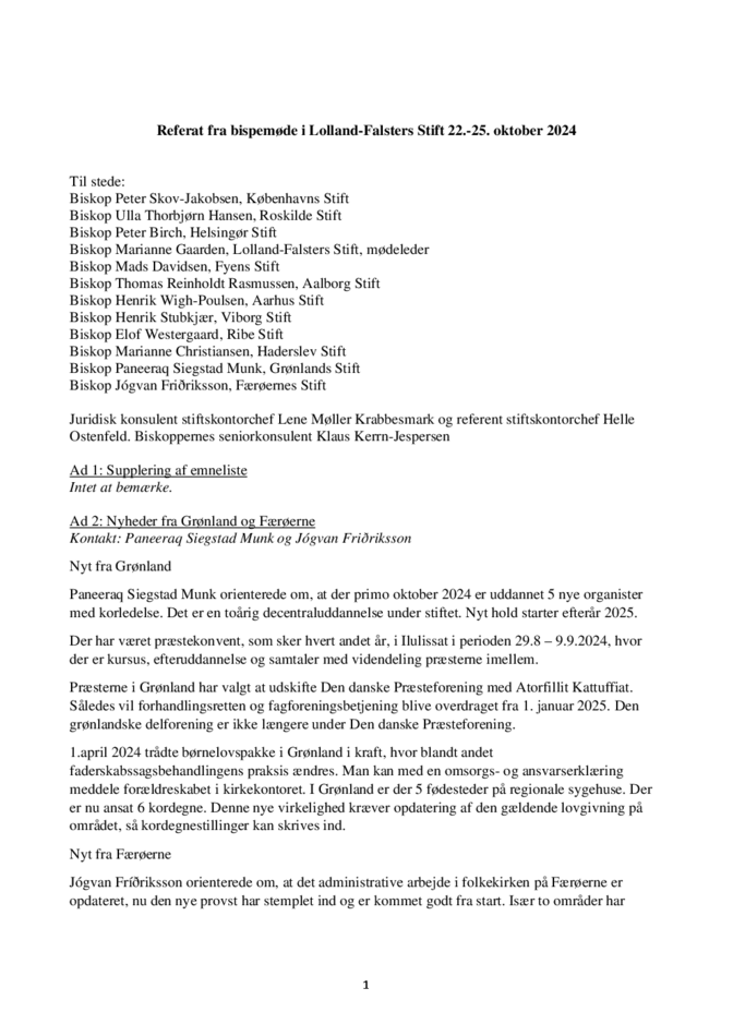 Referat fra bispemøde 22-25 oktober 2024 v2